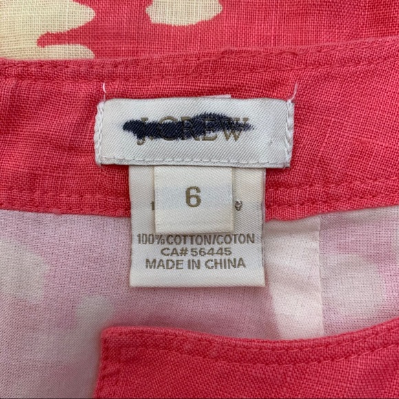 J.Crew Linen Coral Java Shift Dress Size 6 - Picture 6 of 7